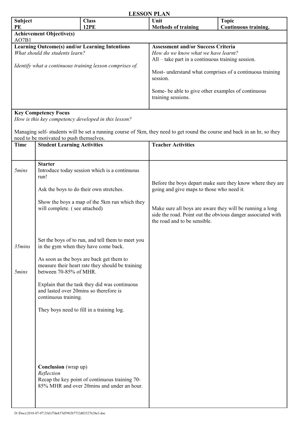 T: SECONDARY TLE Lesson Plan - Students s3