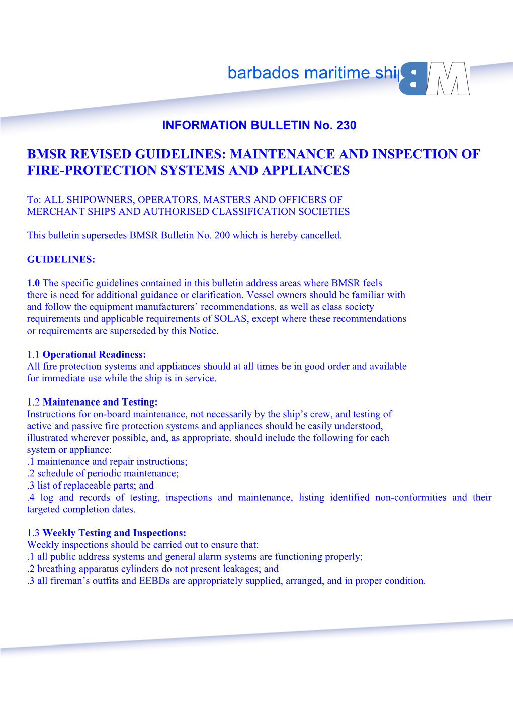 Barbados Maritime Ship Register