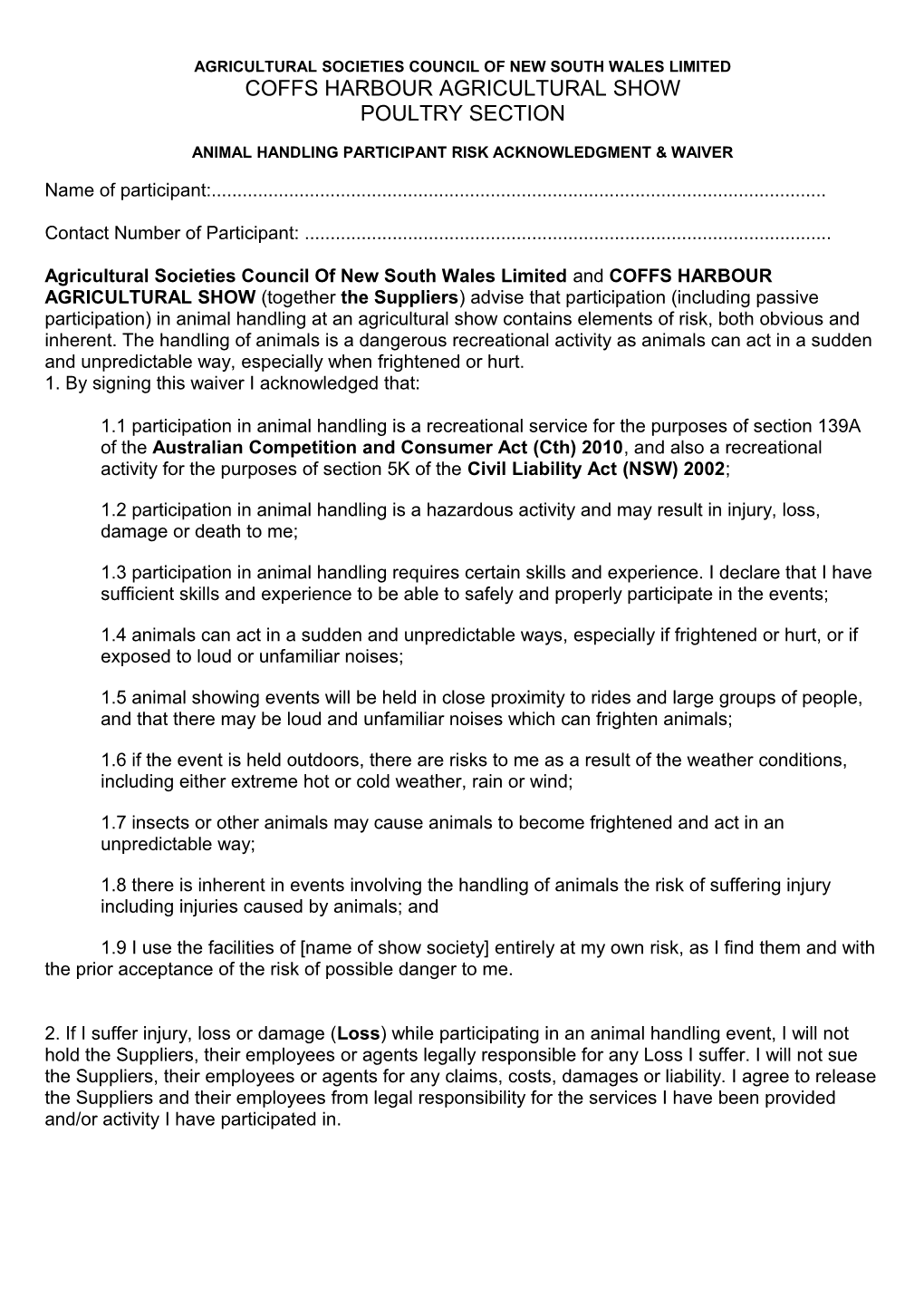 Agricultural Societies Council of New South Wales Limited