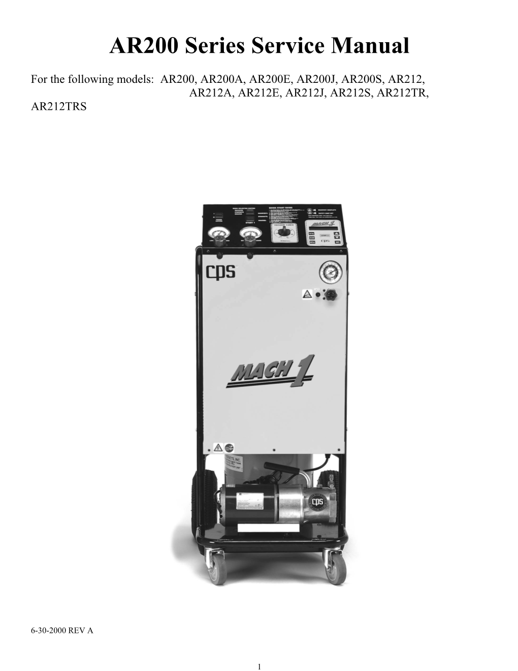 AR200 Series Service Manual