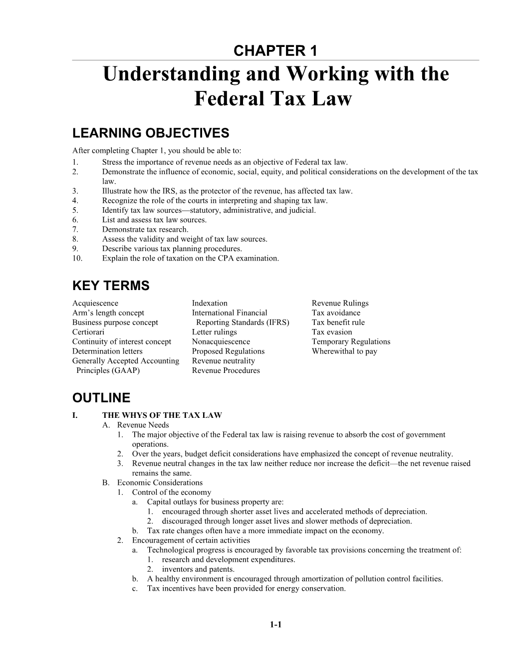 Understanding and Working with the Federal Tax Law
