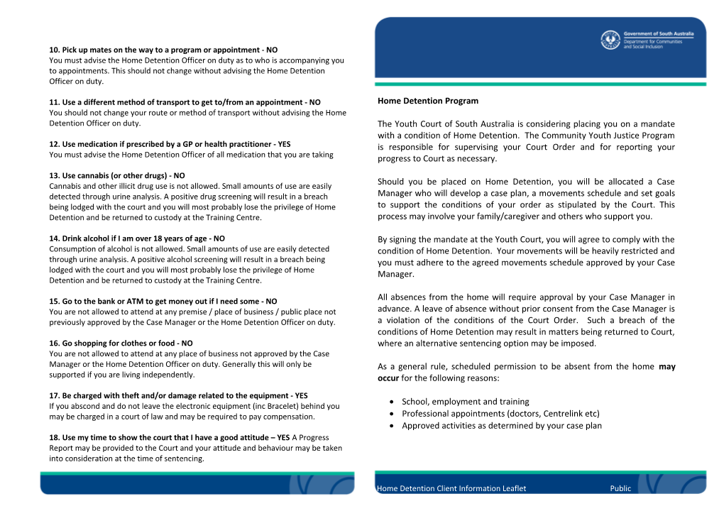 HD Client Information Leaflet