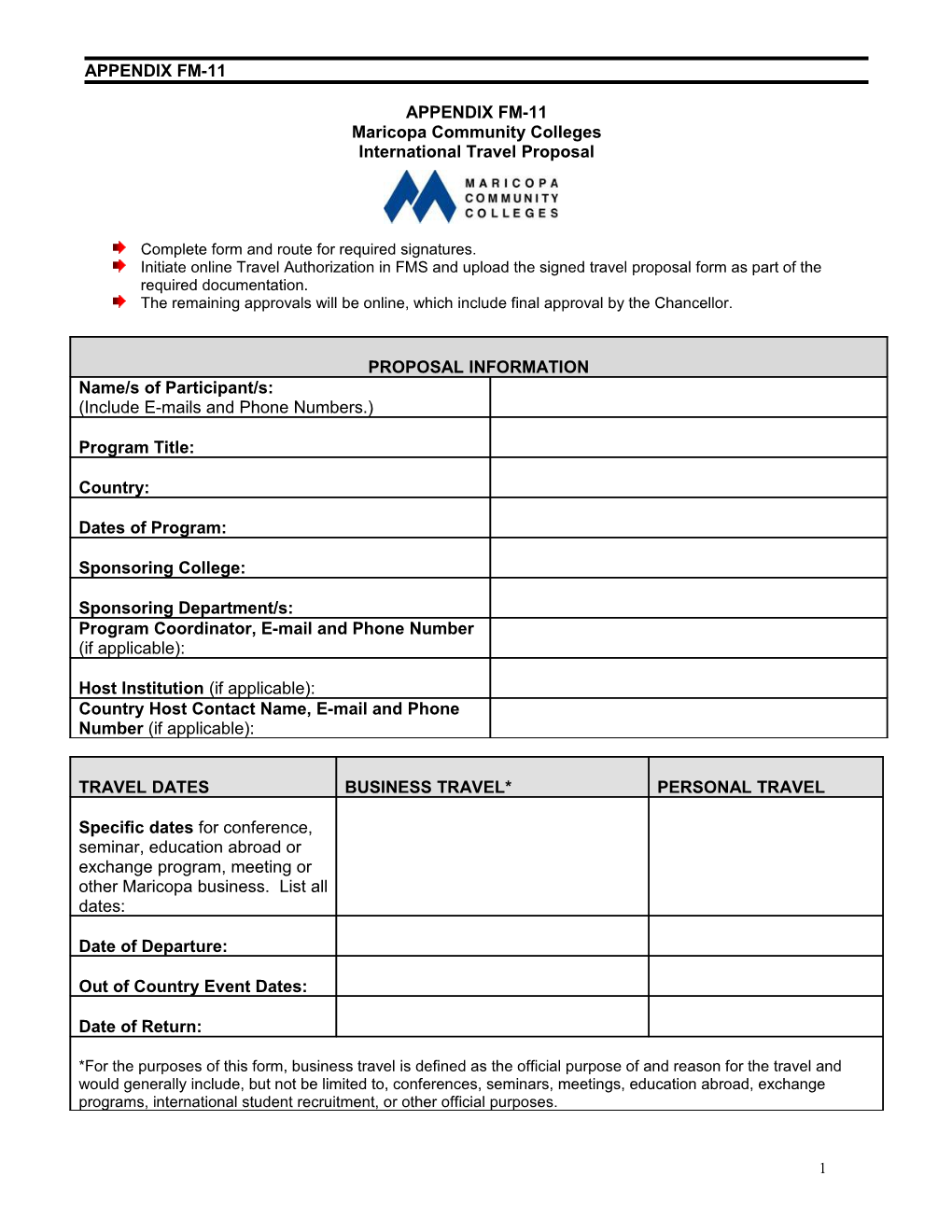 International Travel Proposal