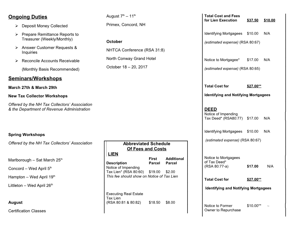 Ø Prepare Remittance Reports to Treasurer (Weekly/Monthly)