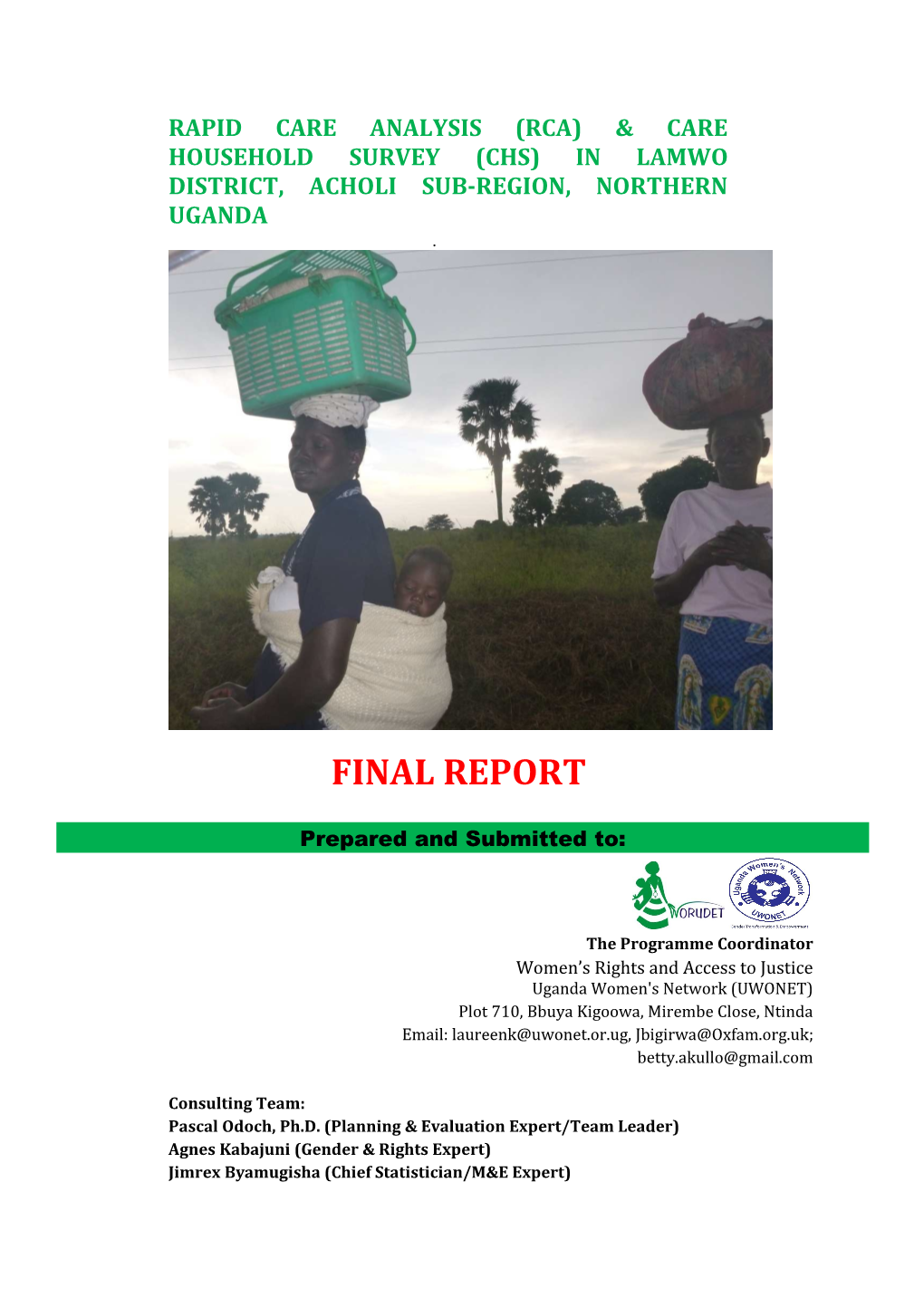 Rapid Care Analysis (Rca) & Care Household Survey (Chs) in Lamwo District, Acholi Sub-Region