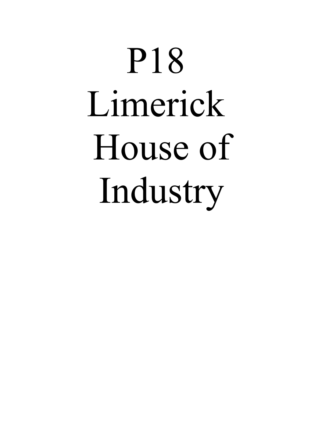 Limerick House of Industryintroduction