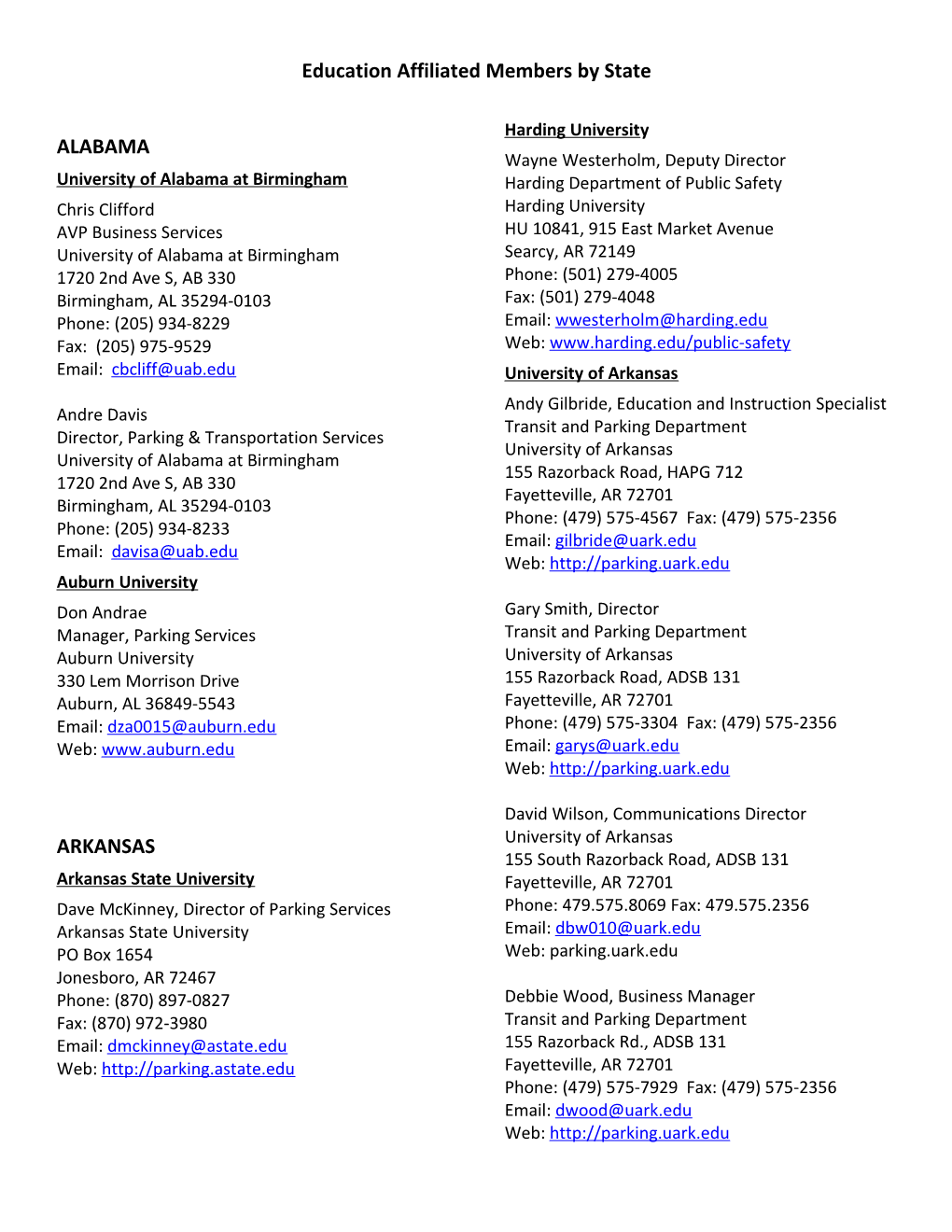 Education Affiliated Members by State