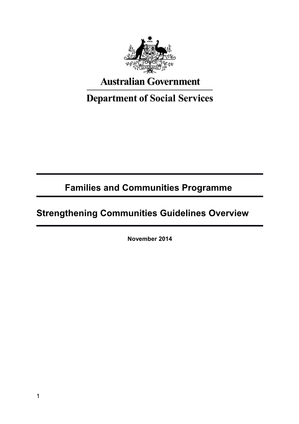 Strengtheneing Communities Programme Guidelines