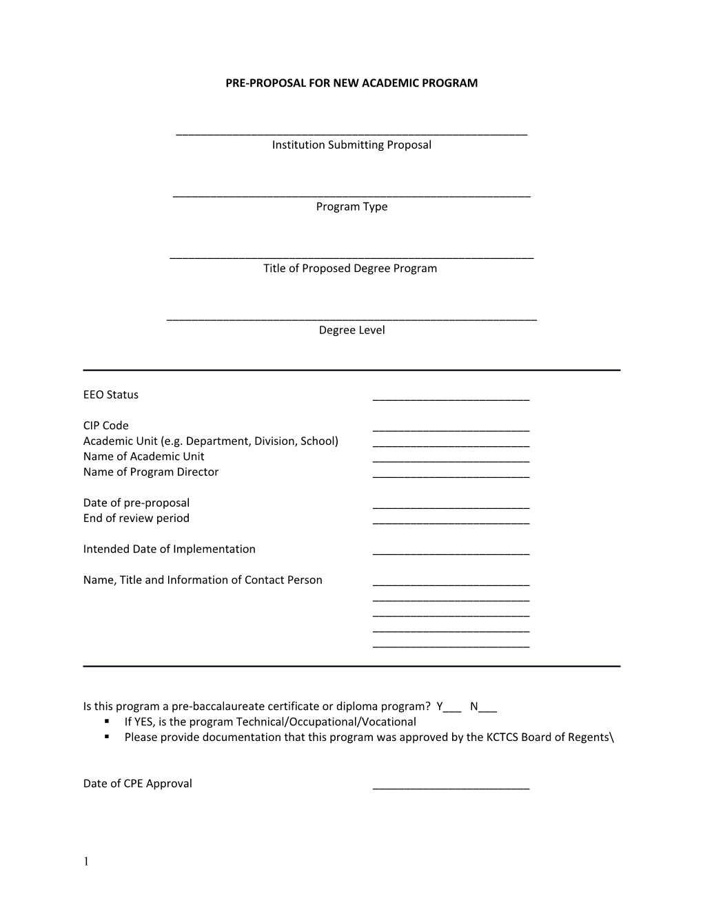 Pre-Proposal Form