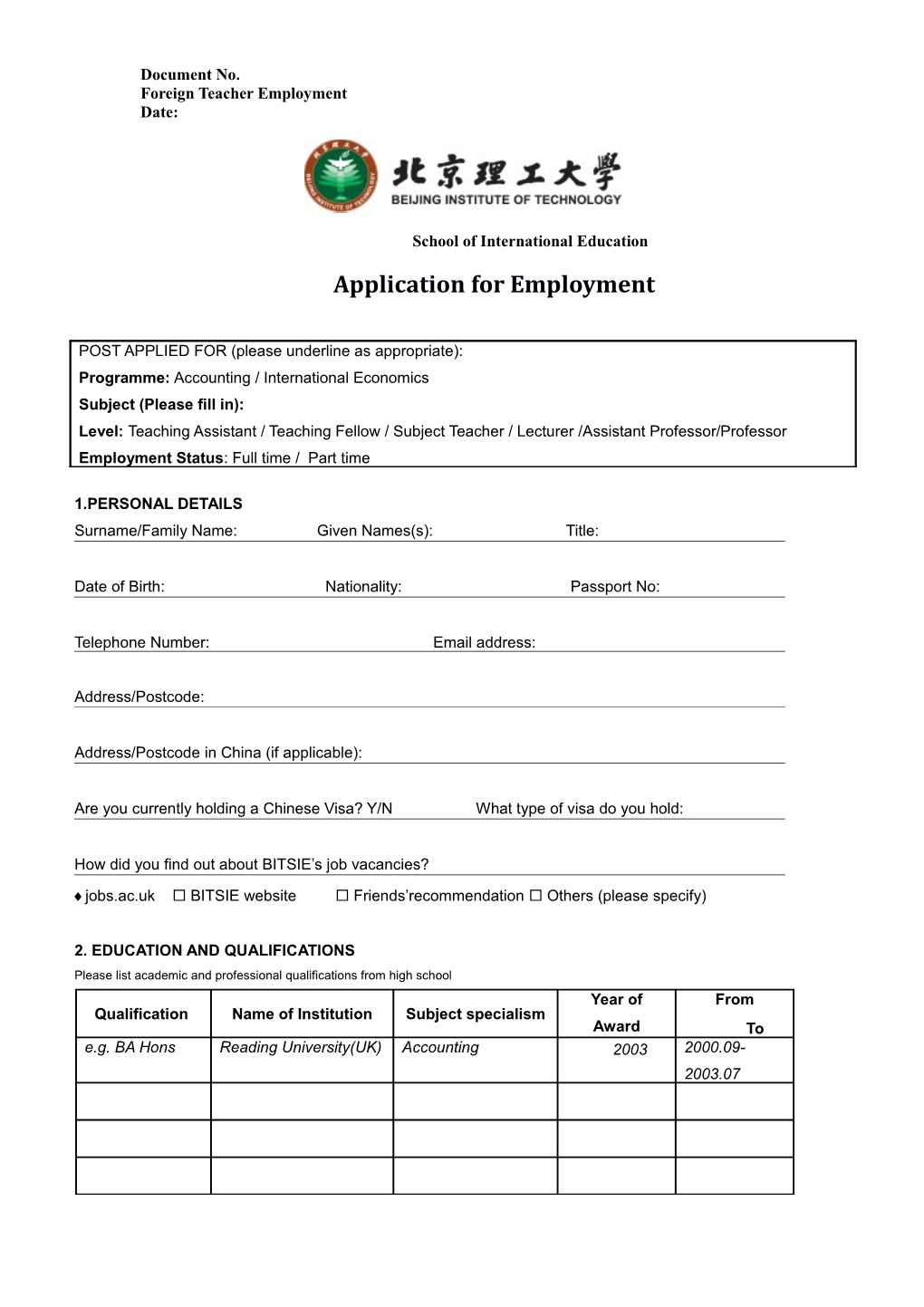 Application for Employment s45