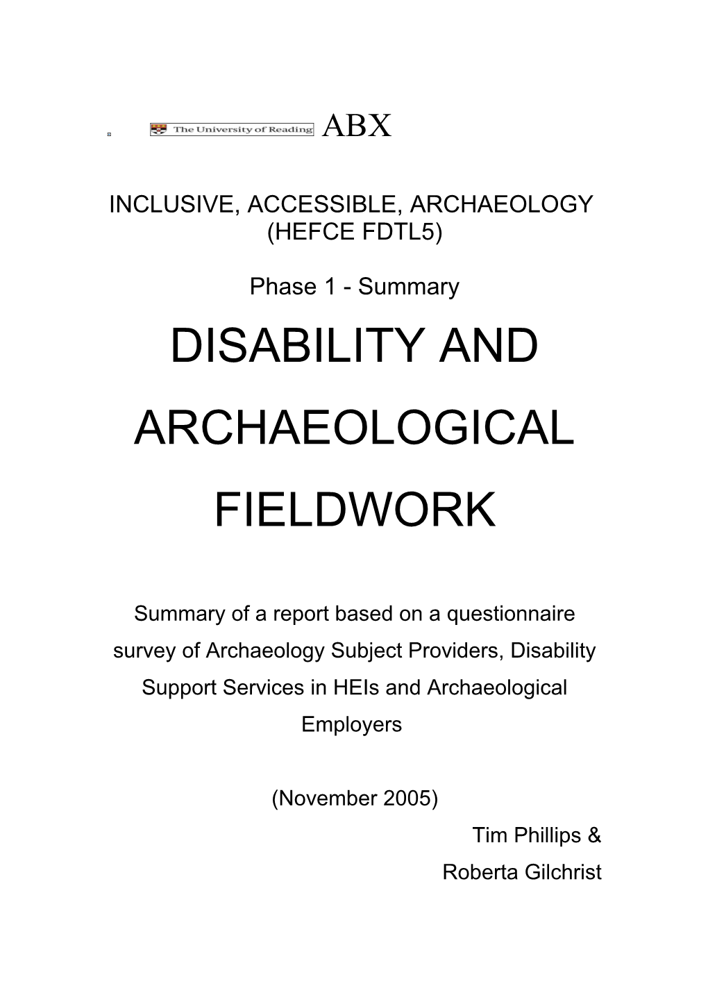 Inclusive, Accessible, Archaeology