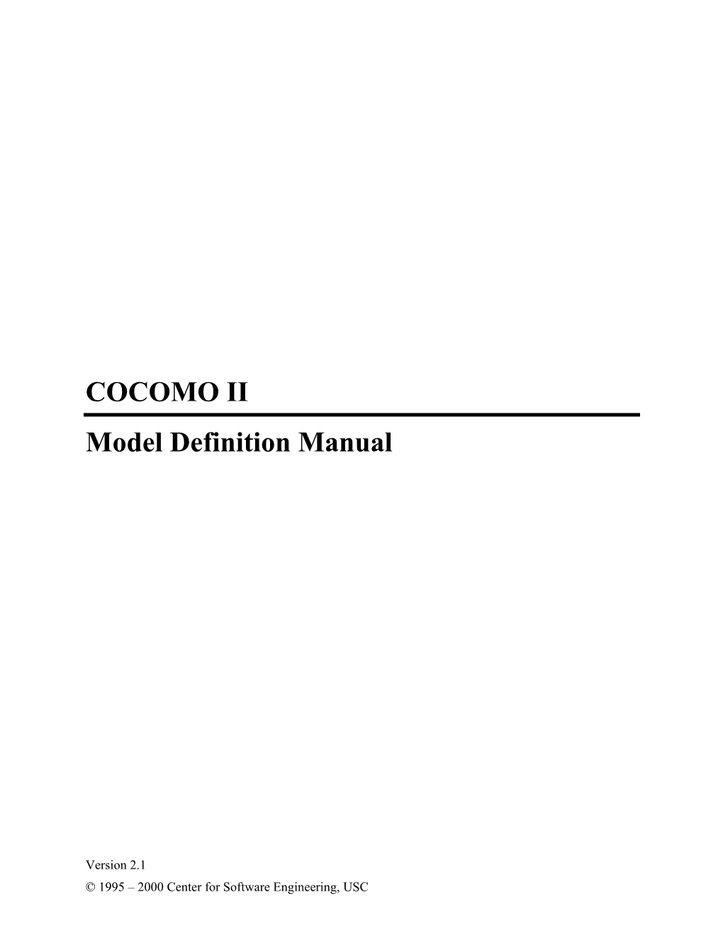 COCOMO II Model Definition Manual