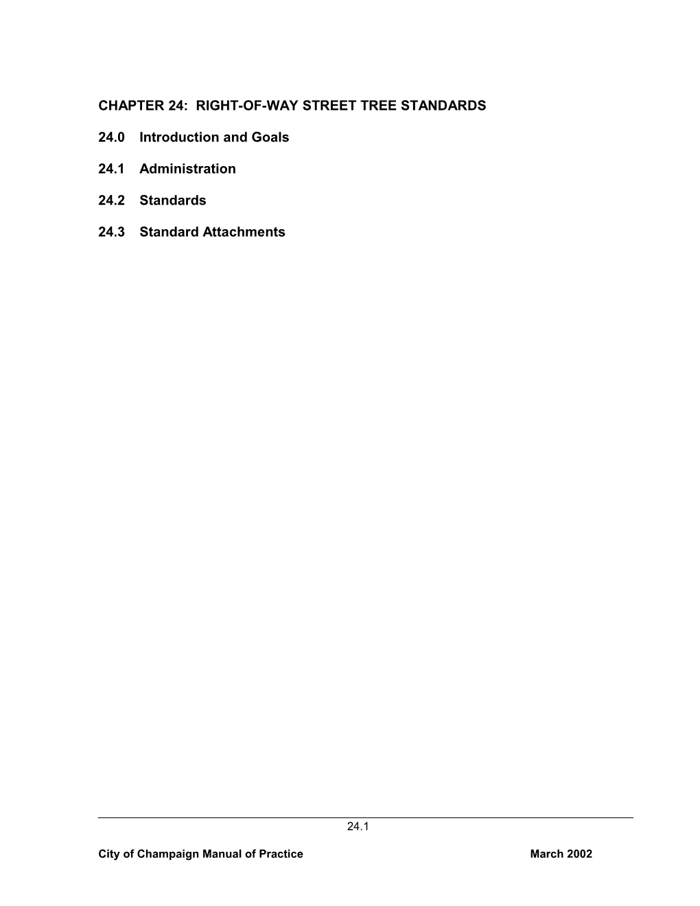 Chapter 24: Right-Of-Way Street Tree Standards