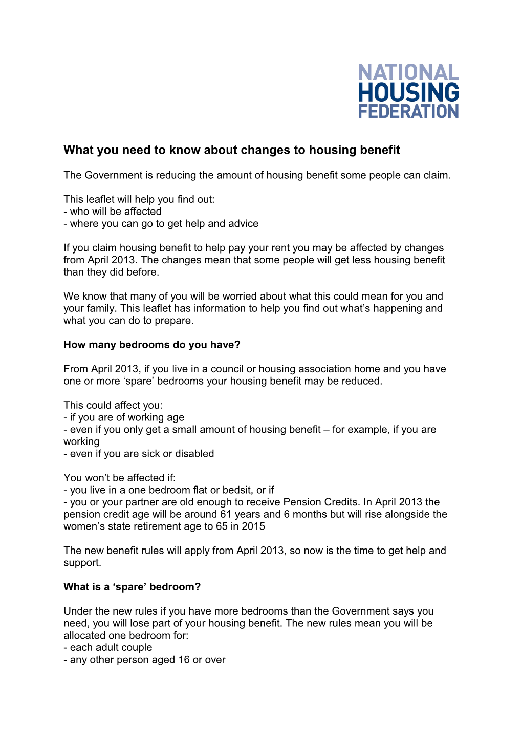 What You Need to Know About Changes to Housing Benefit