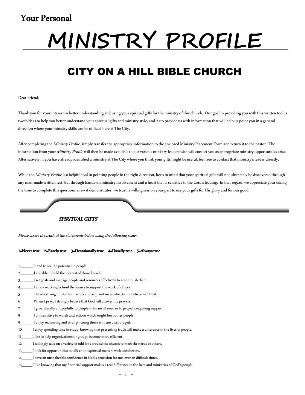 City on a Hill Bible Church