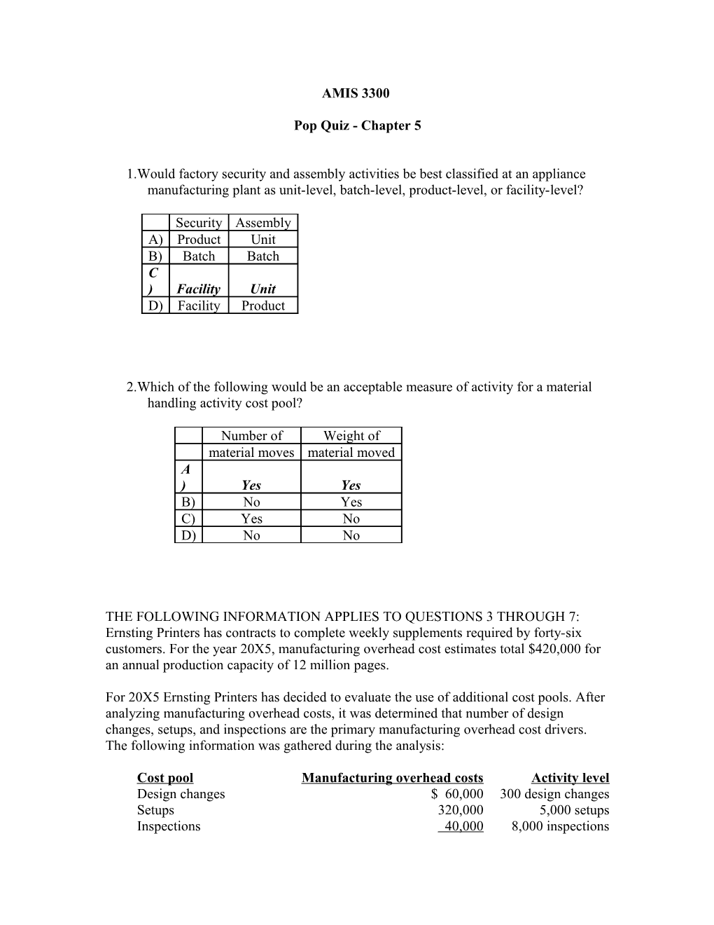 Pop Quiz - Chapter 5