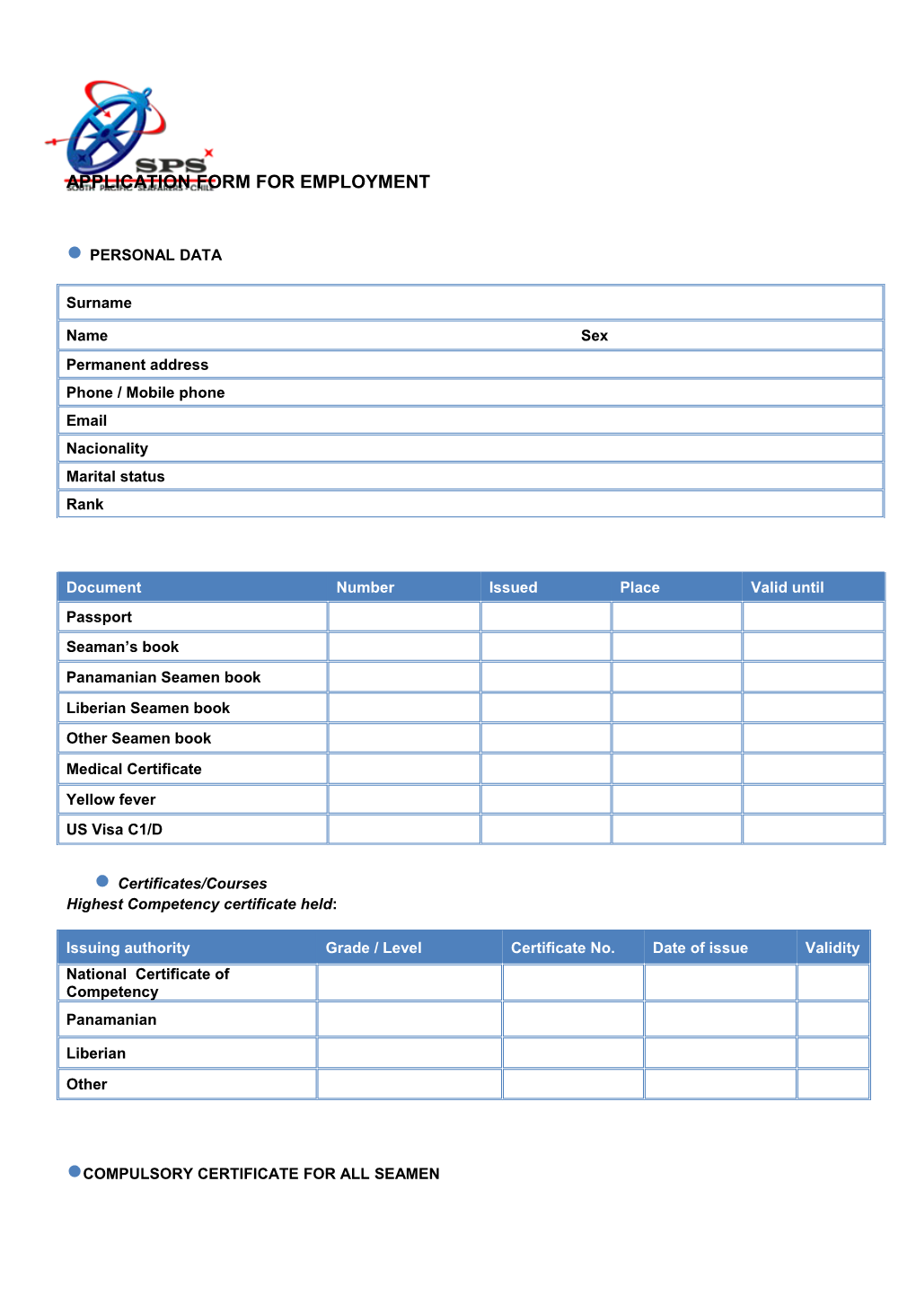 Application Form for Employment s1