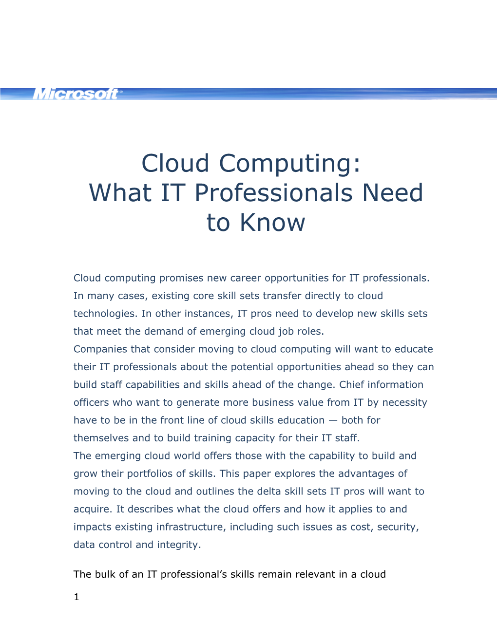 What IT Professionals Need to Know