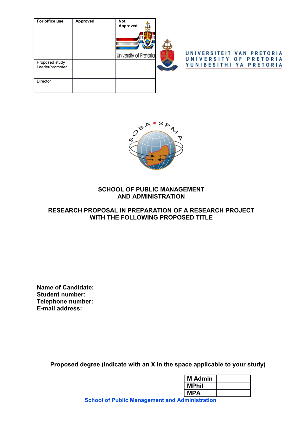 Research Proposal in Preparation of a Research Project