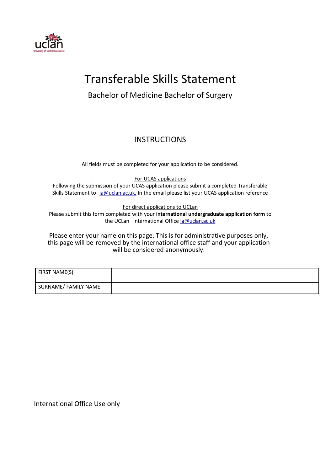 Transferable Skills Statement