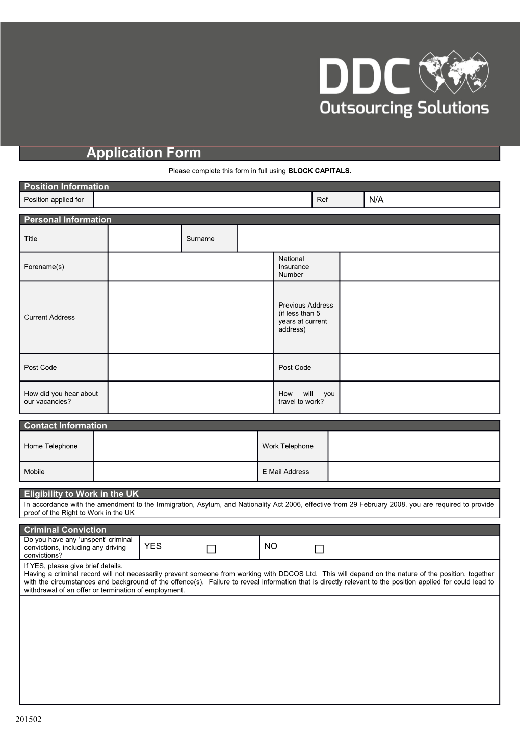 Please Complete This Form in Full Using BLOCK CAPITALS