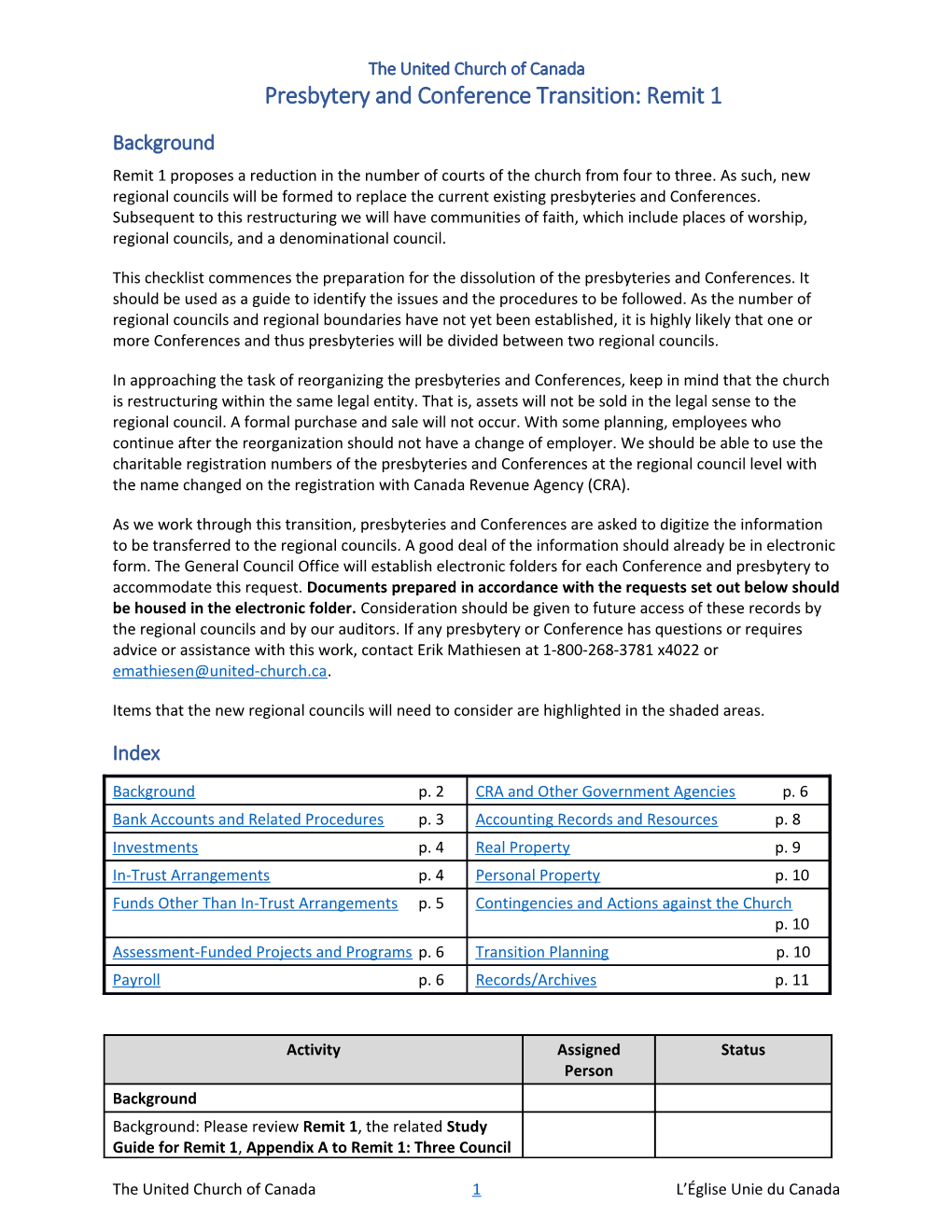 Transition Checklist: Financial