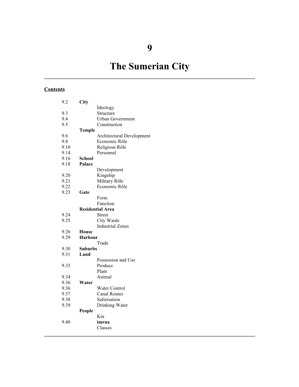 The Sumerian City