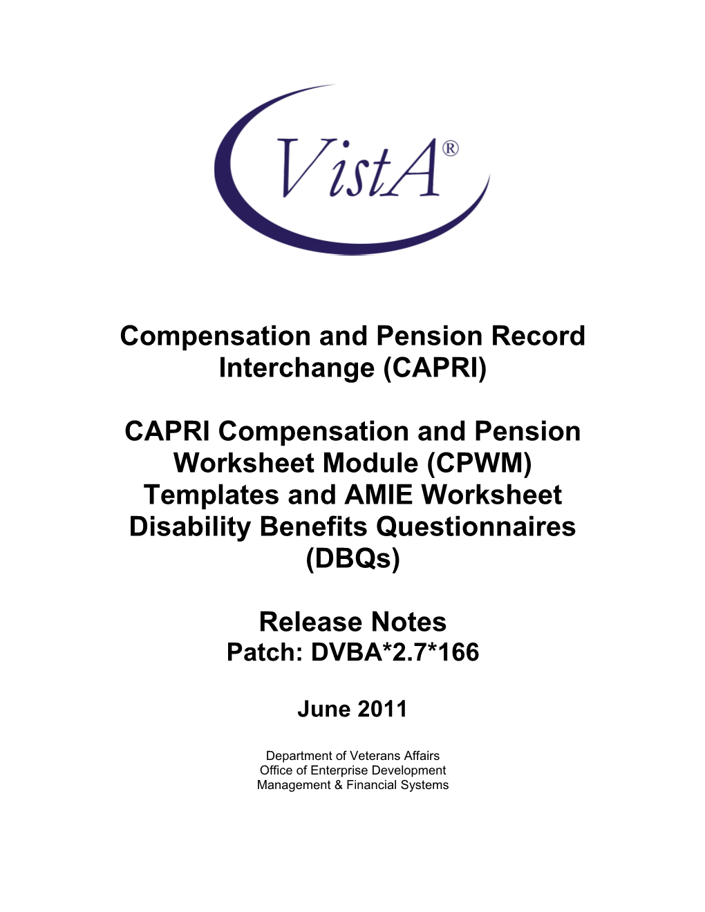 Compensation and Pension Record Interchange (CAPRI)