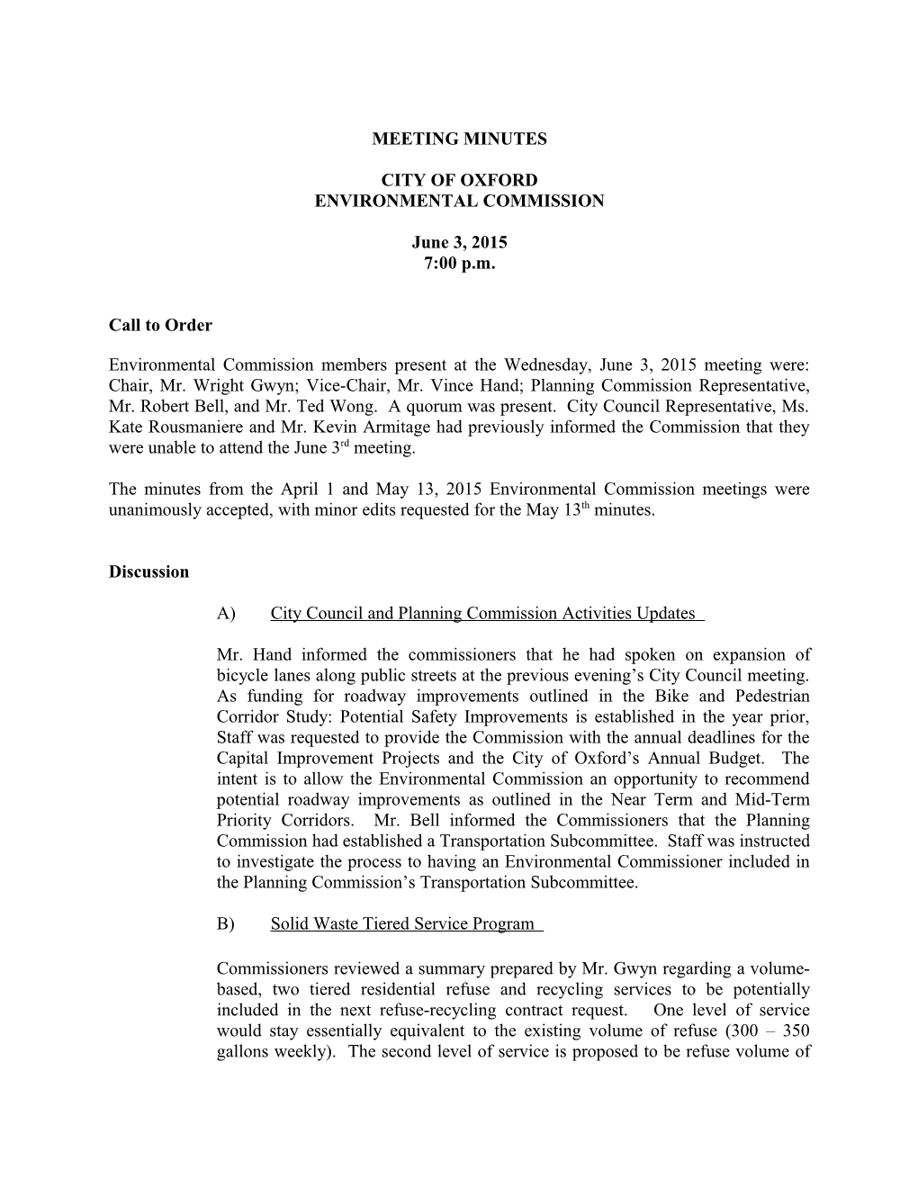 Environmental Commission Minutespage 1