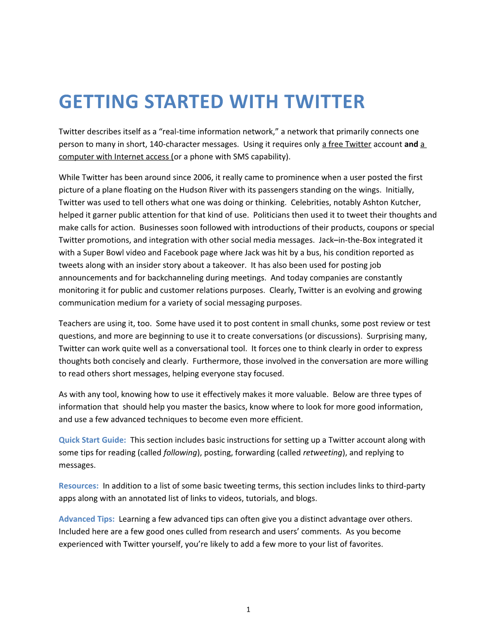 Getting Started with Twitter