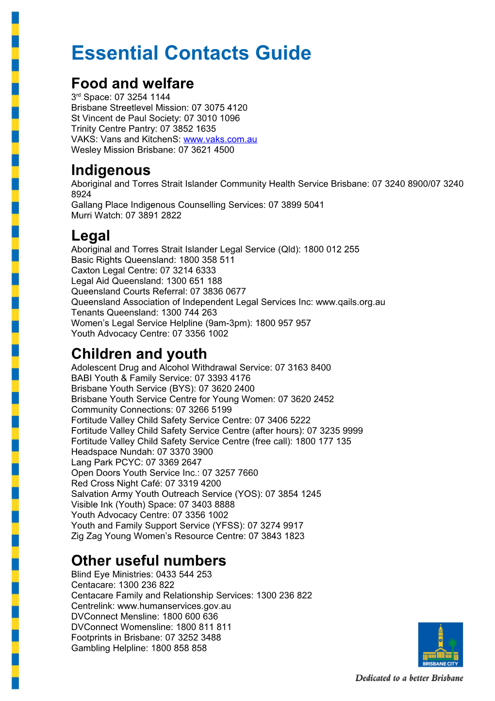 Essential Contacts Guide