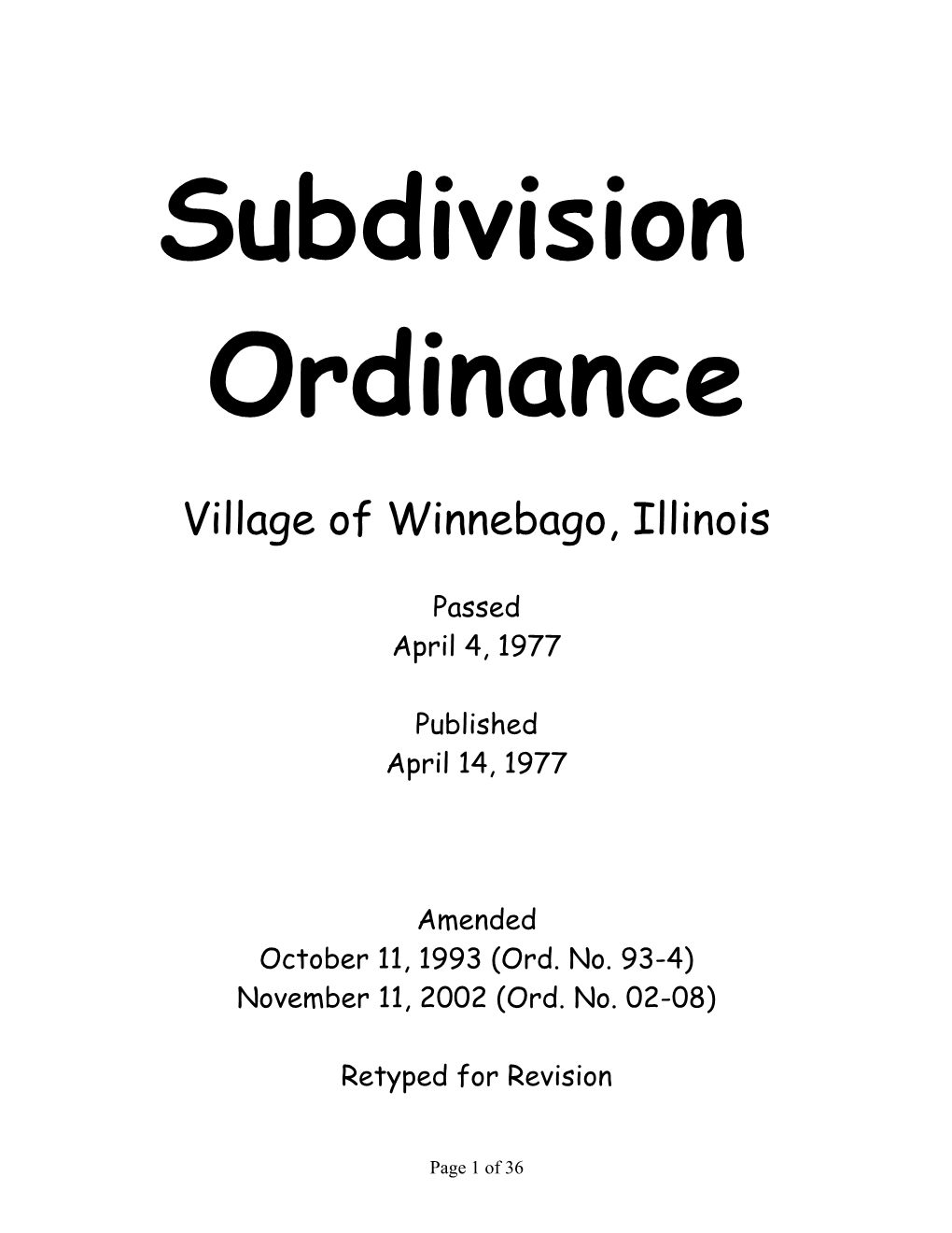 Village of Winnebago, Illinois