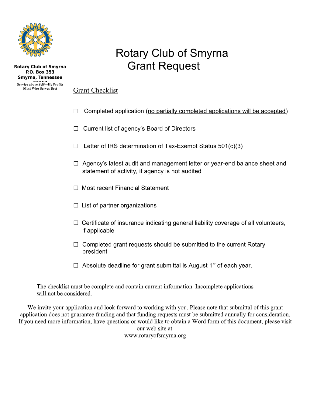 Rotary Club of Smyrna