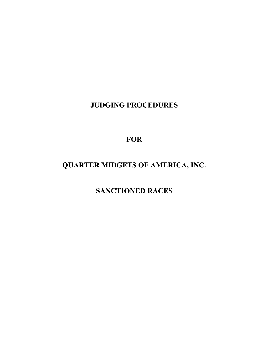 Quarter Midgets of America, Inc