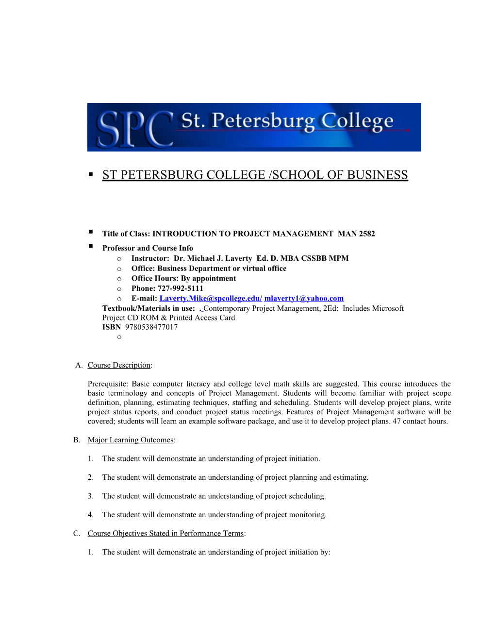St Petersburg College /School of Business