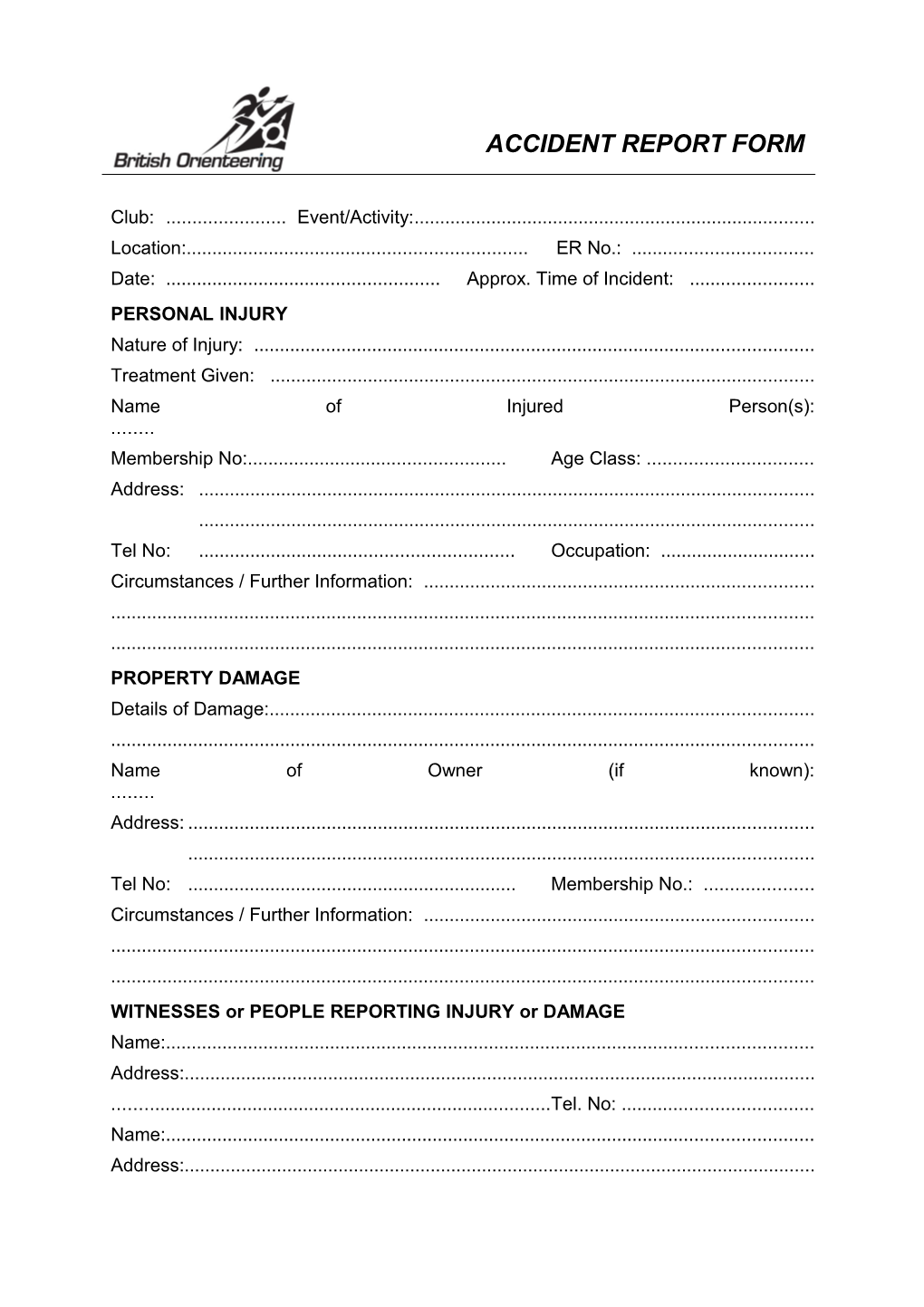 Accident Report Form