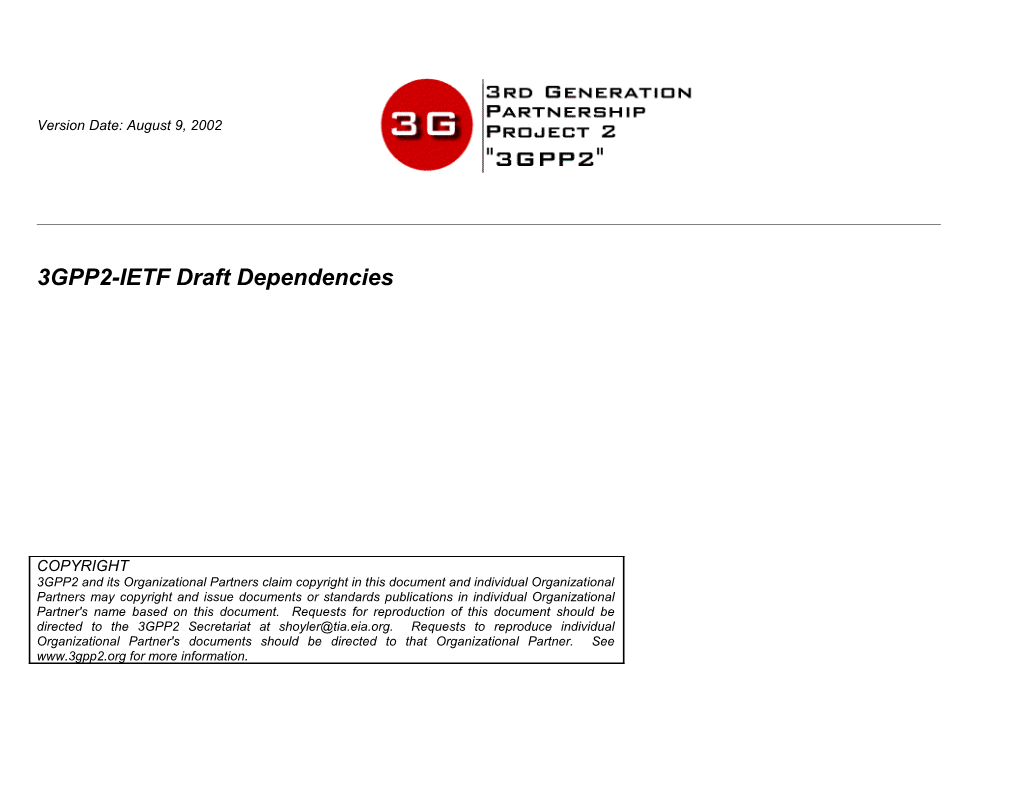 3GPP2-IETF Draft Dependencies s2