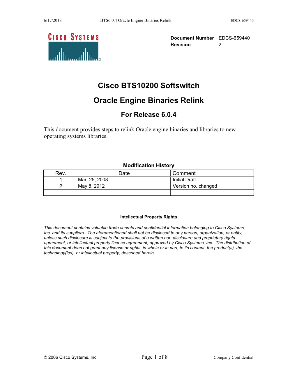 10/2/2018 BTS6.0.4Oracle Engine Binaries Relink EDCS-659440