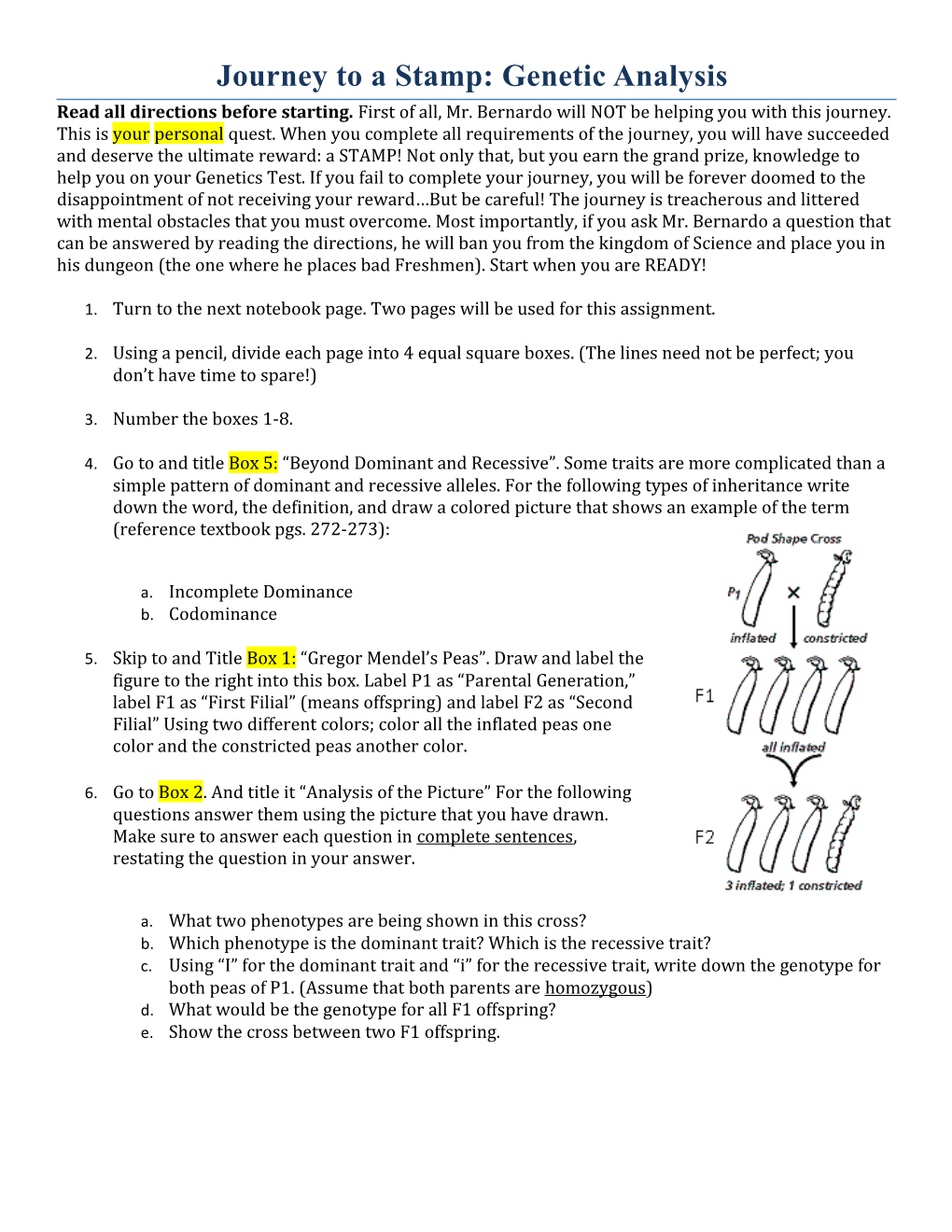 Journey to a Stamp: Genetic Analysis