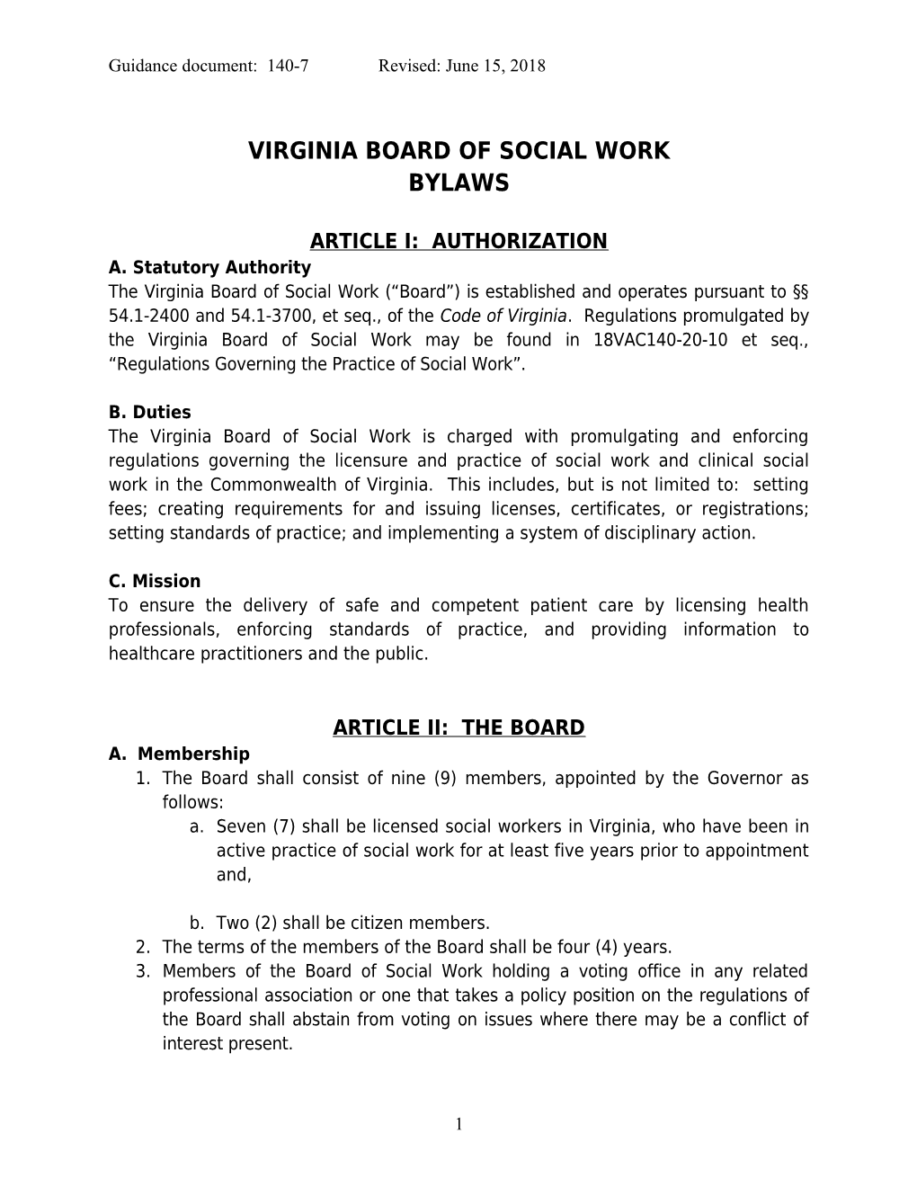 Virginia Board of Social Work