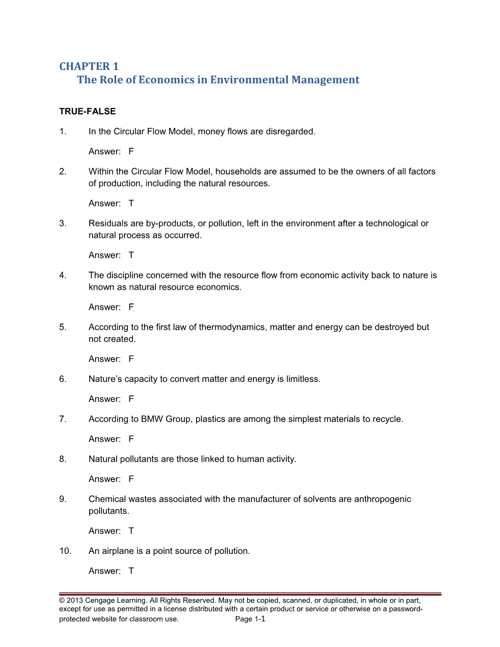 CHAPTER 1The Role of Economics in Environmental Management