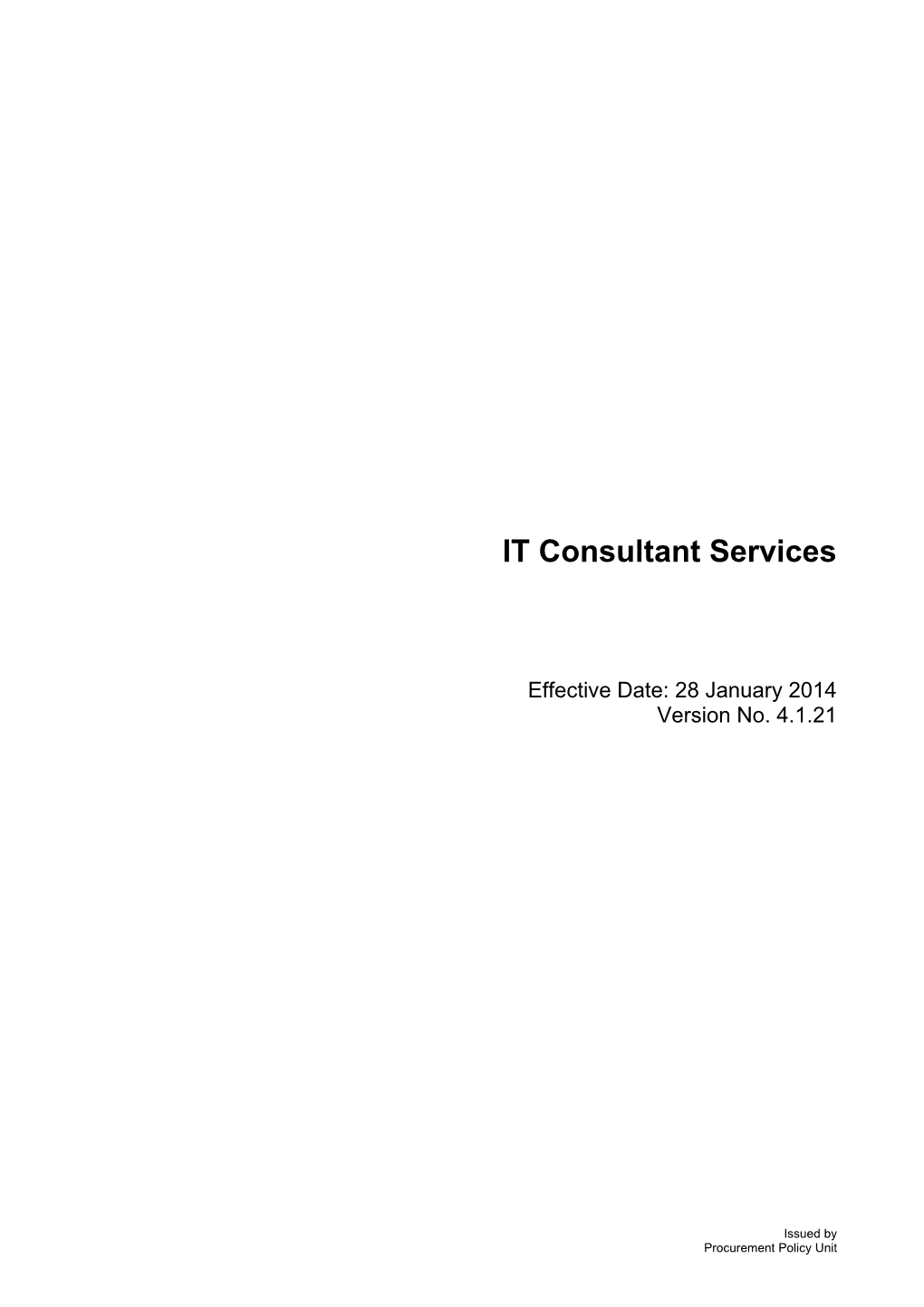 IT Consultant Services - V 4.1.21 (28 January 2014)