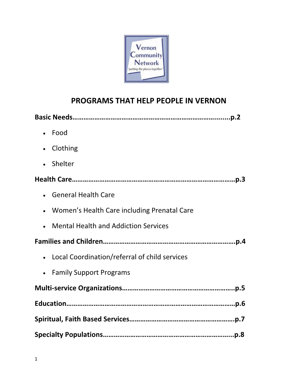 Programs That Help People in Vernon