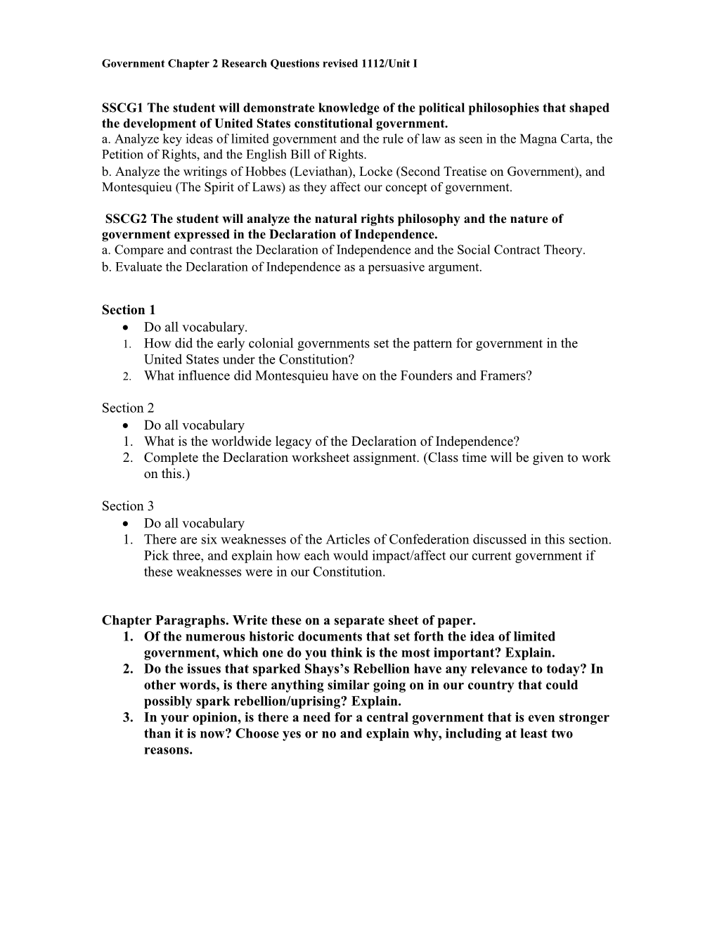 Government Chapter 1 Research Questions 0910