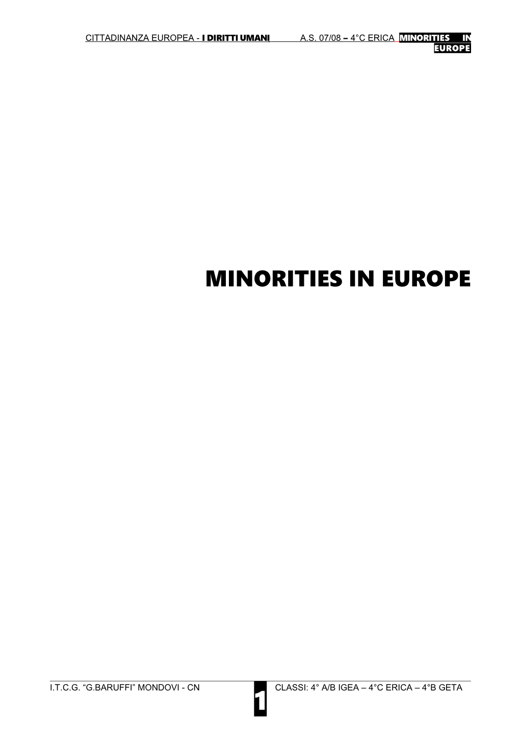 Minorities in Europe