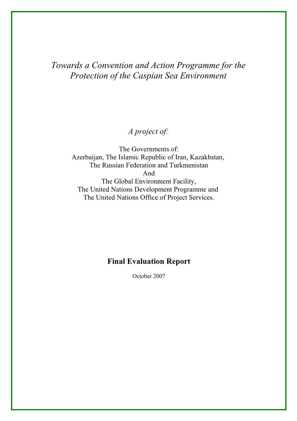 CEP-SAP Final Evaluation Final Draft 18/10/2007