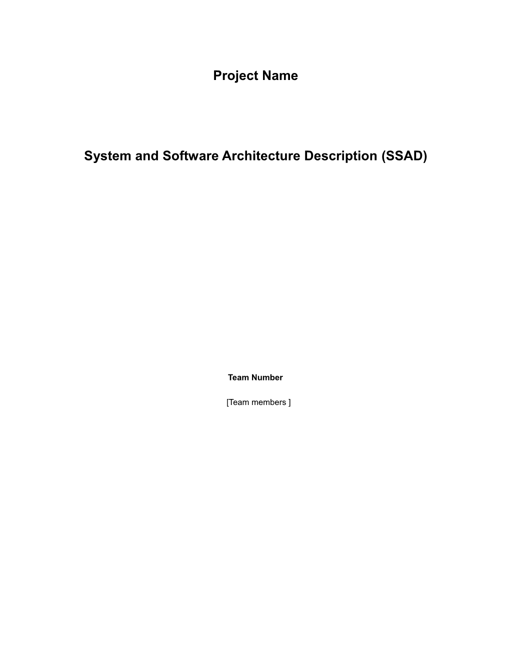 System and Software Architecture Description