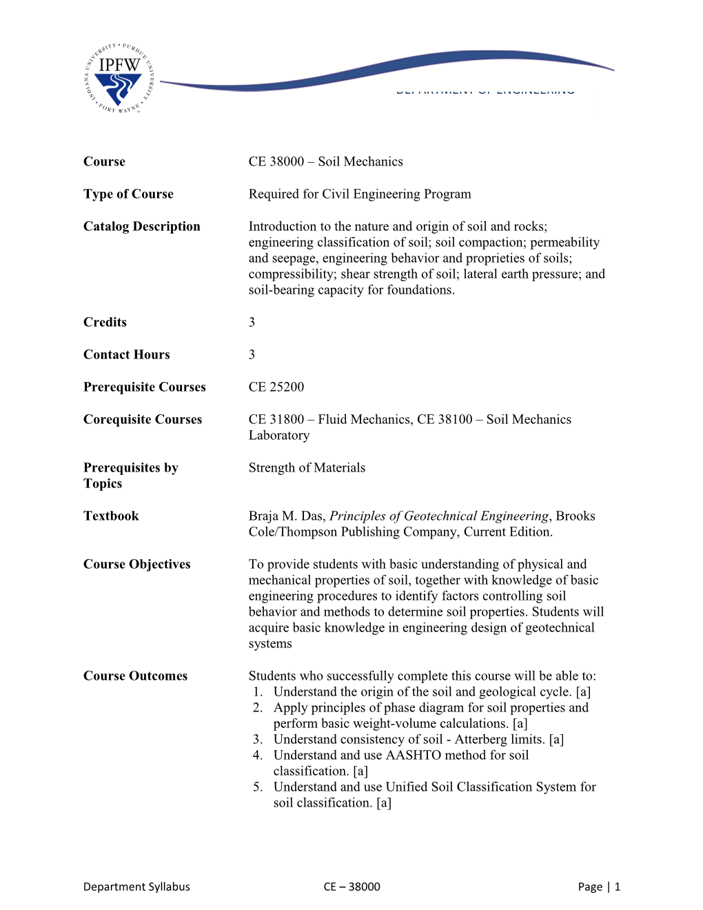 Department Syllabus CE 38000 Page 3