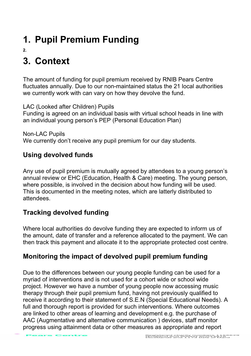 Pupil Premium Funding