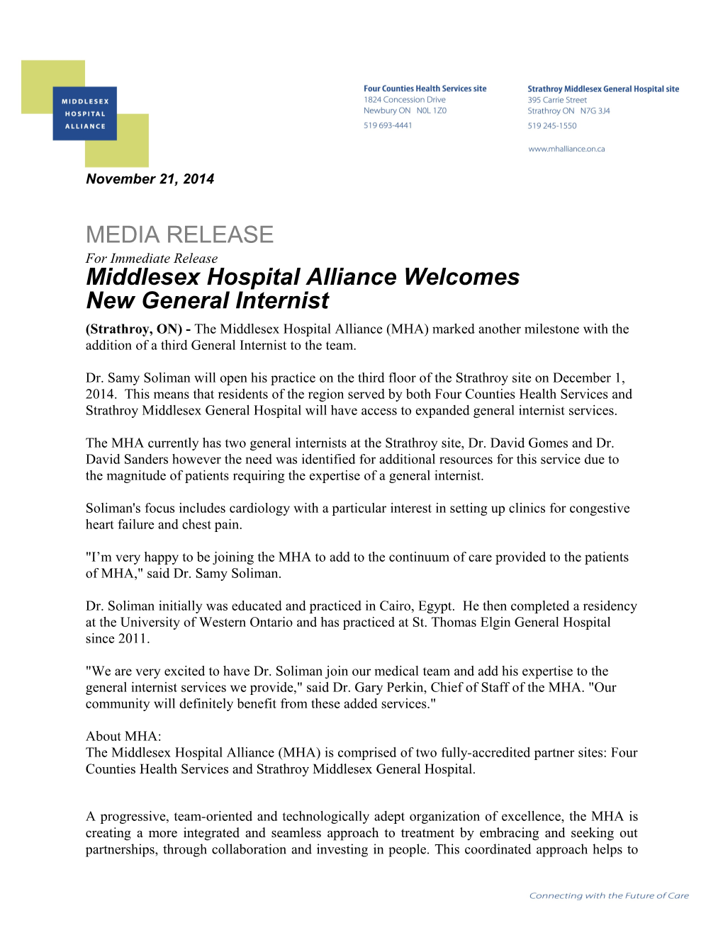 Middlesex Hospital Alliance Welcomes New General Internist
